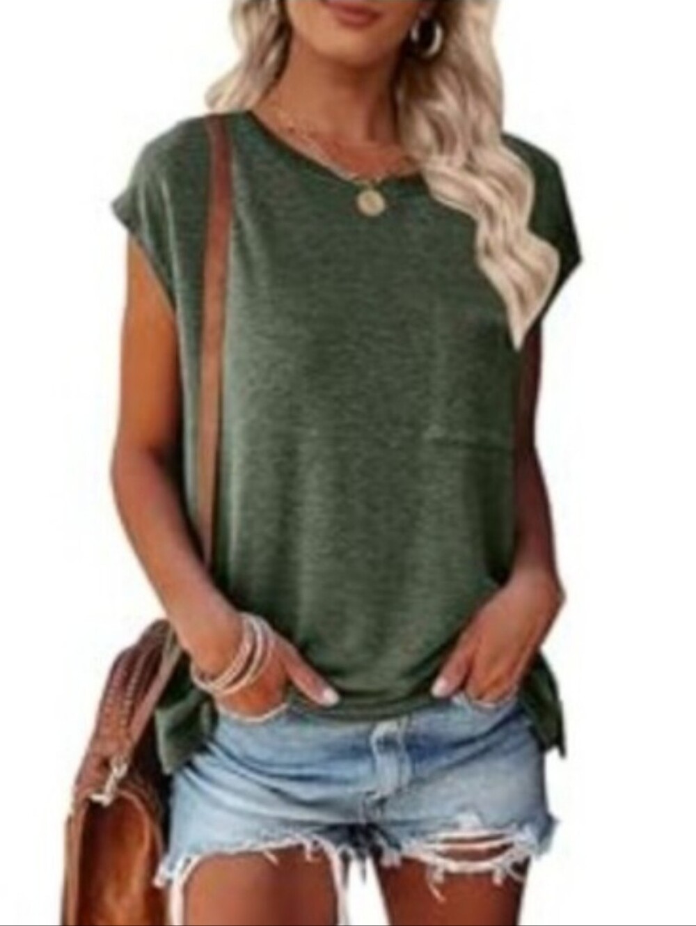 Casual Olive Green Top